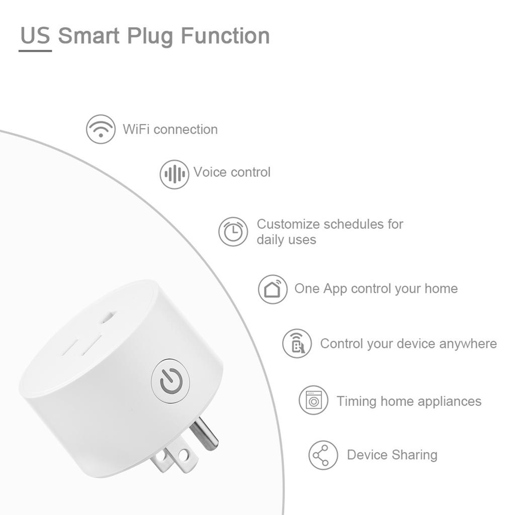 Smart Wi-Fi Plug Wireless Wifi Socket APP Remote Control Voice Control Schedule Function Smart