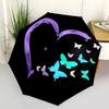 1pc Heart Butterflies Automatic Folding Umbrella - Compact 8-Rib Design, Durable Plastic & Iron, Lightweight for Outdoor Daily Use151