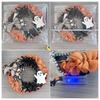 Haobei Halloween Burlap Bow Ghost Wreath for Front Door - New Christmas Decoration