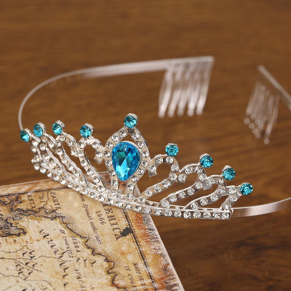 Silver Child's Diamond Headband Comb Tiara for Crown Dance Performance