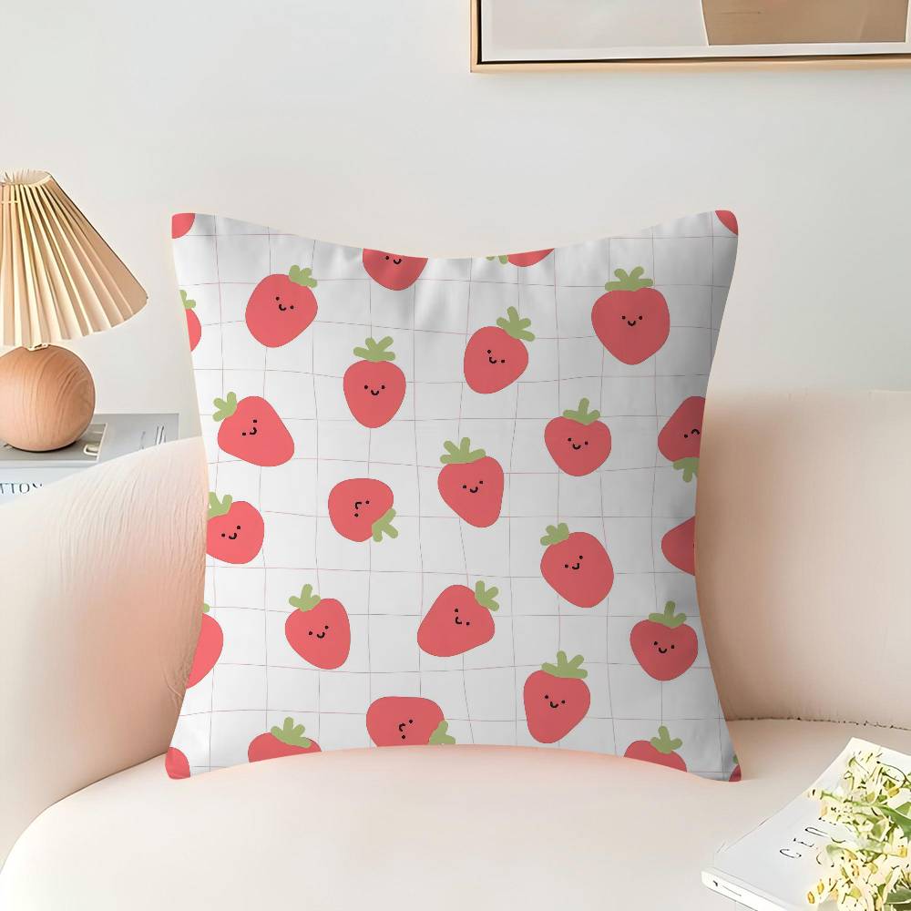 Funda de cojín con diseño lindo de fresa y arce Decoración Feliz Cosecha de Otoño Decoración Festiva Funda de almohada