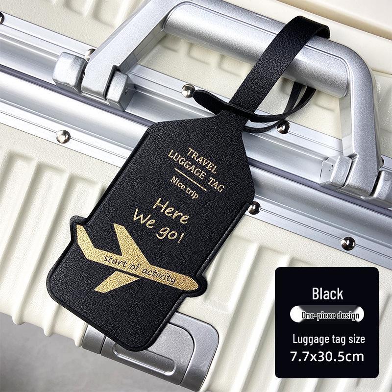 

PU Leather Cross-Border Luggage Tag with Hot-Pressed Design чёрный