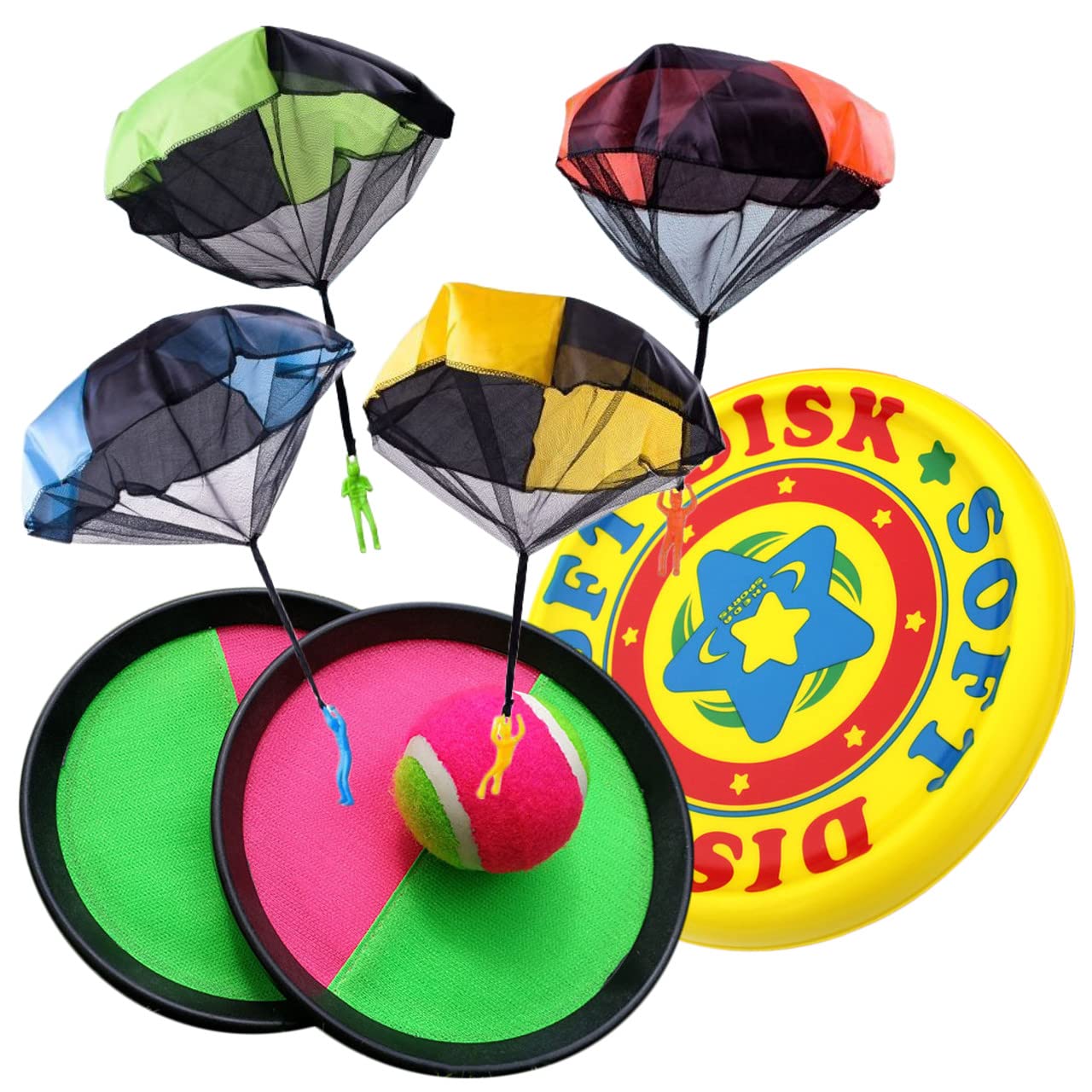 

VICHE CATT Игрушка для игр на улице Парк начальной школы Летающая ловля 4 штуки Виды набора, Инструменты, Игрушки, Ученики, Игра, Фрисби, Мяч, Парашют, (3 игрушки)