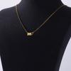Fashion Initial Pendant Necklace For Women Letter Name Hollow Out Heart Charm Stainless Steel Gold Color Chain Jewelry Gift