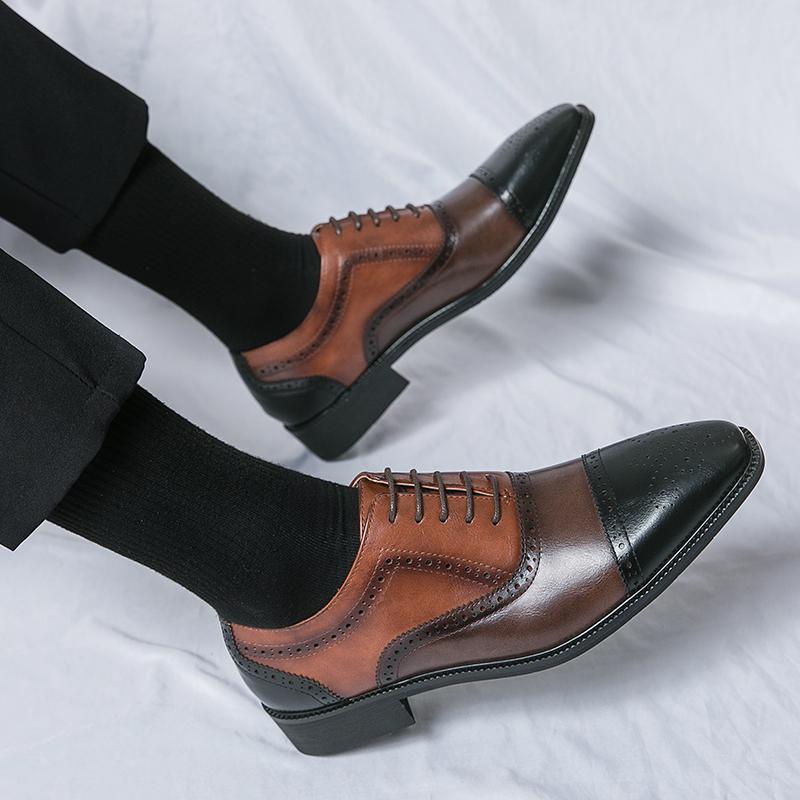 Neuzugang Mode Gentleman Kleiderschuhe für Herren Gemischte Farben Schnürschuhe Brogues Oxfords Party Formell Hochzeit Schuhe Zapatos