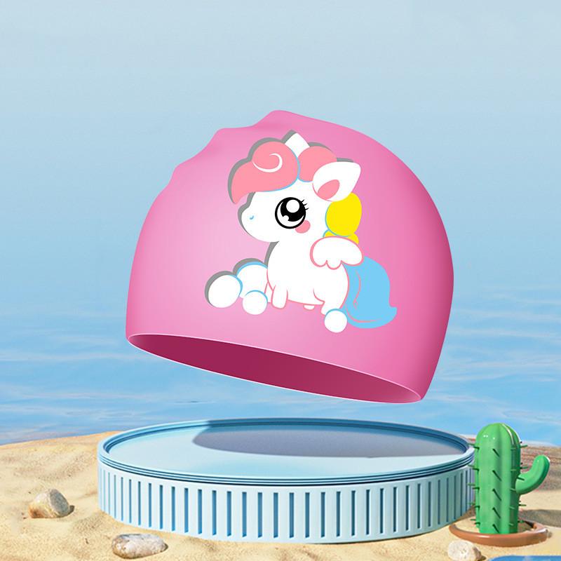 Kids Swimming Caps Cartoon Swimming Cap for Boys and Girls Adult Bear Printed Swim Caps for Women Swim Cap Swimming Accessories
