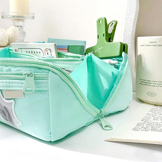 Federmäppchen Wasserdicht Große Kapazität Stifttasche Leinwand Schreibwaren Tasche Mehrere Fächer Reißverschluss Organizer für Schulkinder Mädchen