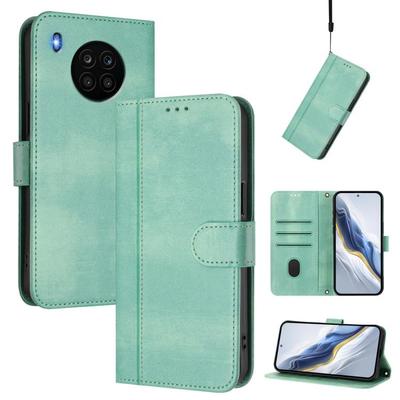 Line Splicing Buckle Retro Leather Phone Case