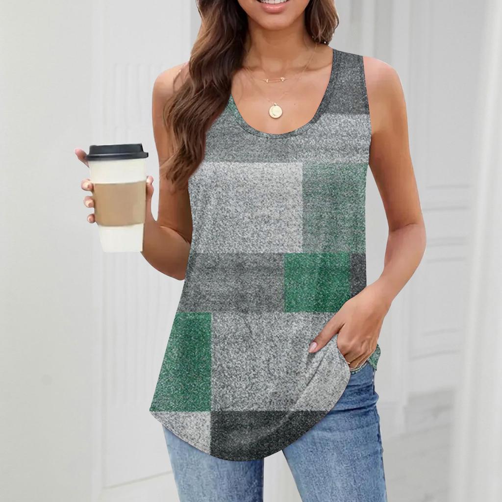 Damesinglet Jente Singlet Ensfarget Casual Topp Tanktopper For Kvinner Løstsittende Ermeløse Topper Ledig