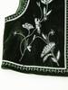 European American Women's Velvet Embroidered Sequin Vest