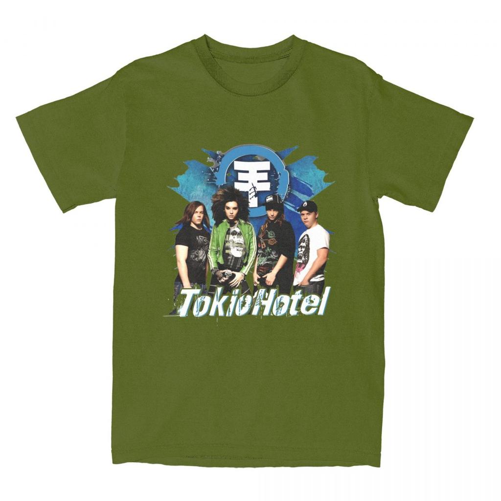 Man TShirt Tokio Hotel TShirts Leisure German Music Band Summer Tee Shirt Vintage Pattern Cotton Tops Plus Size 6XL