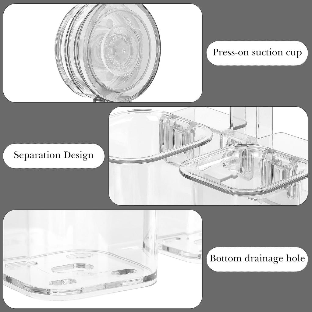 Linkidea Toothbrush Holder for Plastic Toothbrush Hanger Compatible with iO Series and Sonicare 7AM2M Wall-Mounted Bathroom, Adhesive, 2-Slot
