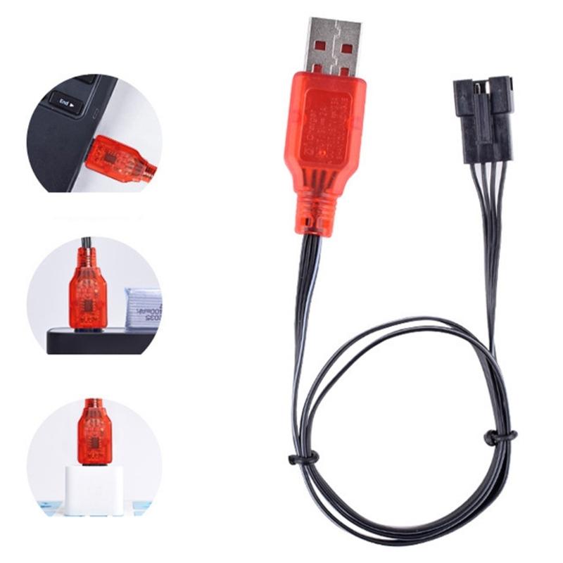 SM4P USB Charging Cable SM4P Charger LED Indicators For 7.4V LithiumBattery RCModel Vehicles Boats Remote Controlled Toy