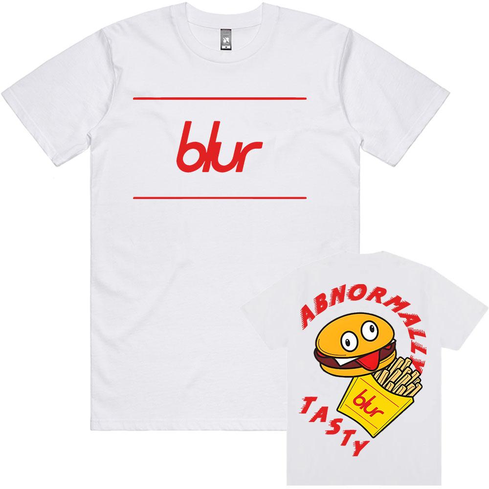 Blur Dan Abnormal Tričko Bavlna Krátký Rukáv Pánské Dámské Trička Unisex Streetwear Vtipné Kreslené Hamburgery a Hranolky Tričko