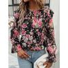 Printed Shirt Female Temperament Long-sleeved Shirt Blouse