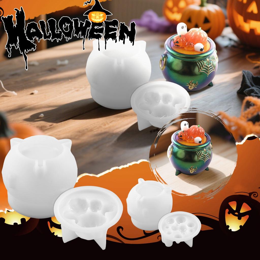 Witch Cauldron Mold, Halloween Silicone Molds,  Cauldron Epoxy Resin Molds Candle Soap Craft Making Halloween Decorations