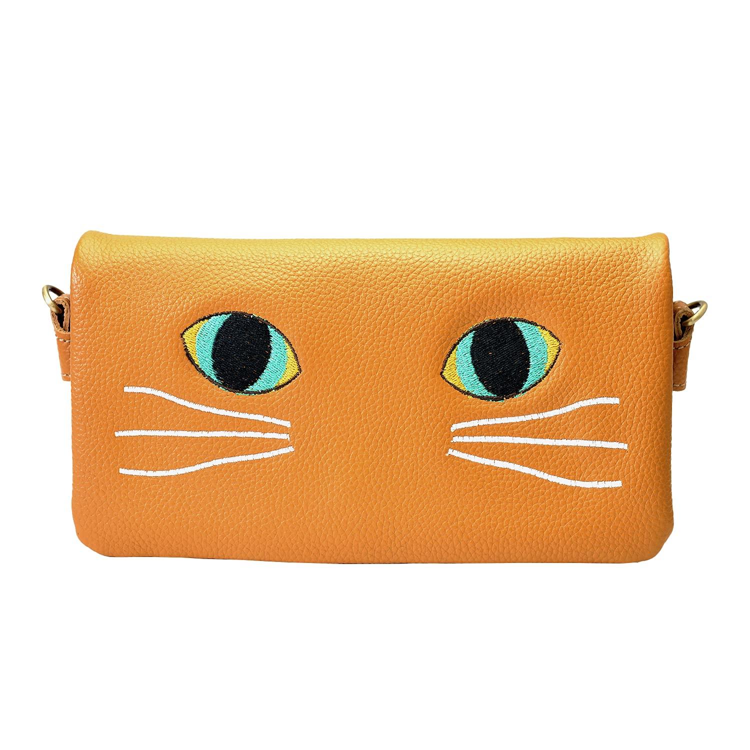 

Genuine Leather Shoulder Bag Crossbody Cat Wallet Pochette Minette Camel [Notre Favorie] Women s верблюд