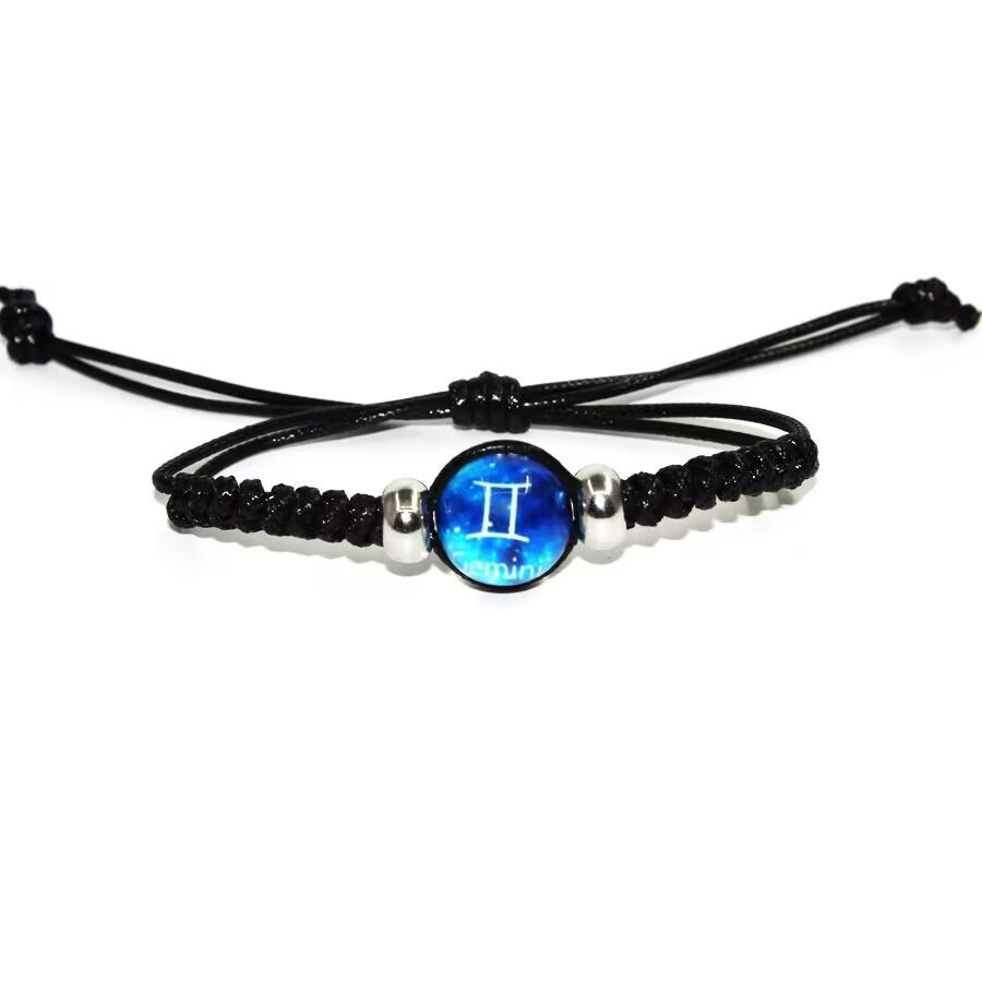 12 Constellation Twelve Constellation Bracelet Hand-woven Adjustable Rope Bracelets For Men Women Black  Bracelet Boy