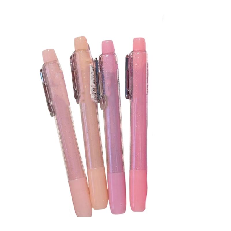 

4 Color Fluorescent Highlighter Glittering Marker Pen Quick Dry Ergonomic Grip For Journal Notebook Calendar Planner