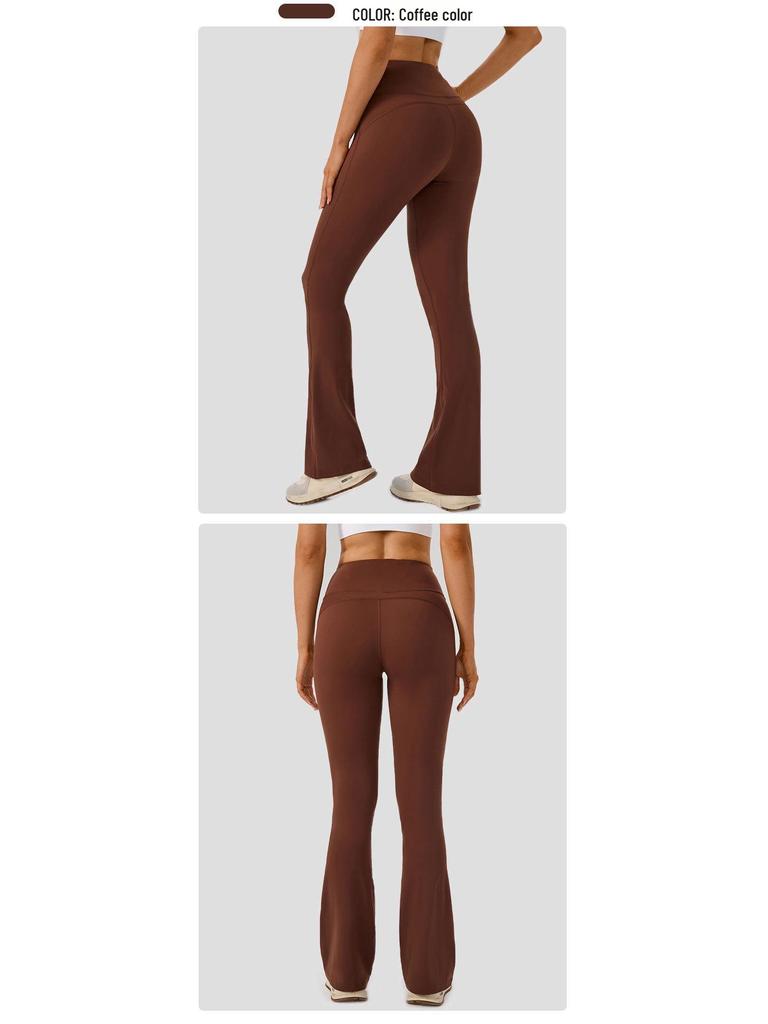 Women's High Waist Slimming Flare Yoga Pants - Butt Lifting Cropped Fitness & Running Trousers