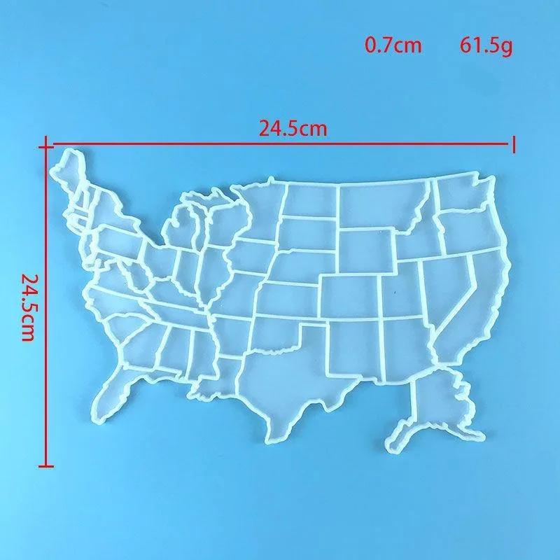 1 PC Puzzle Mold of The Map of The United States Desktop Decorative Coasters Resin Mold DIY Handmade Crafting Tools
