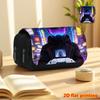 1pc Cyberpunk Gamer Series Double-Layer Flip-Top Case Suitable for School, Travel & Office - Large Capacity Pencil Box & Makeup Organizer with Tech-Th