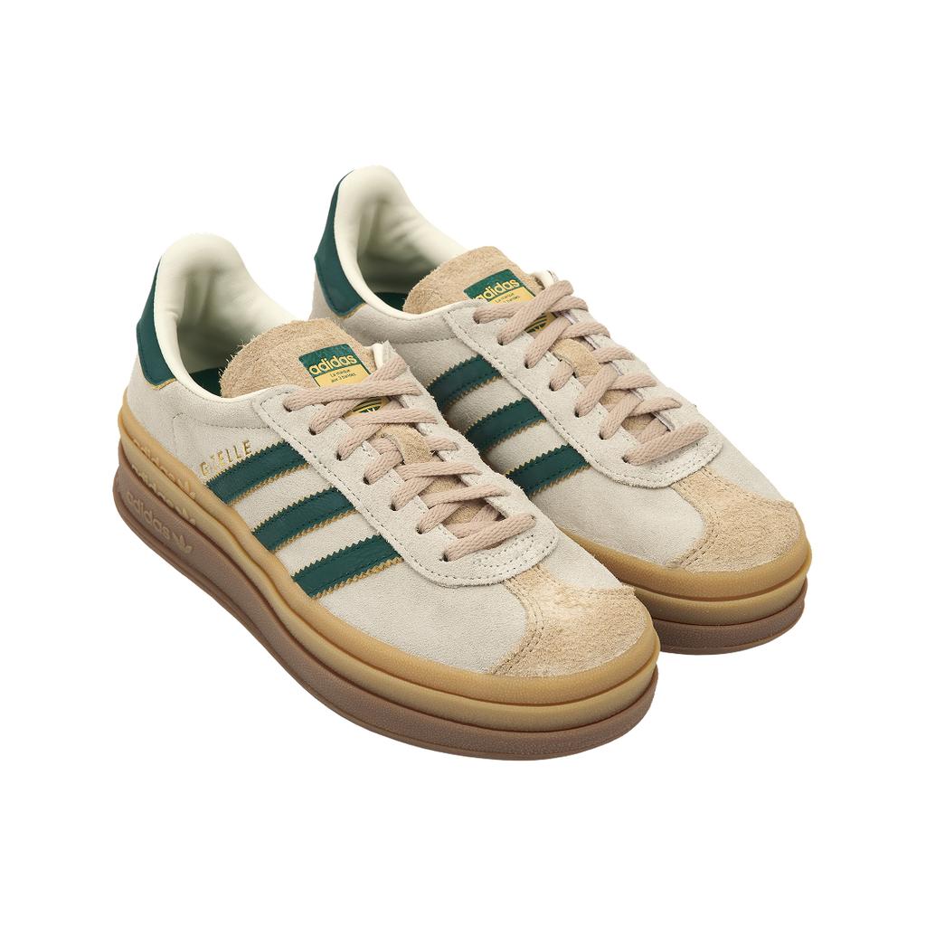 adidas Gazelle Bold Cream Collegiate Green Damen Sneakers Creme-Weiß Magic-Beige ID7056