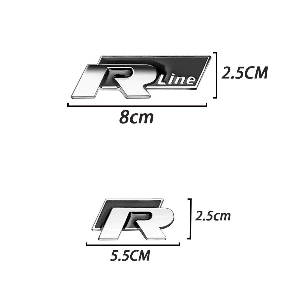 2025 Hot 1Pcs Metal Car Side Body Trunk Rline R Emblem Sticker For Volkswagen VW Golf 4 5 6 7 Bora MK7 Beetle Touran Tiguan GTI