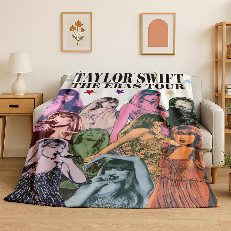 

Singer TTaylor Singer Music Flannel Blanket Soft Warm Throw Blanket for Bedroom Living Room Bed Travel Camping Picnic Gift 75x100cm (30x40inch)