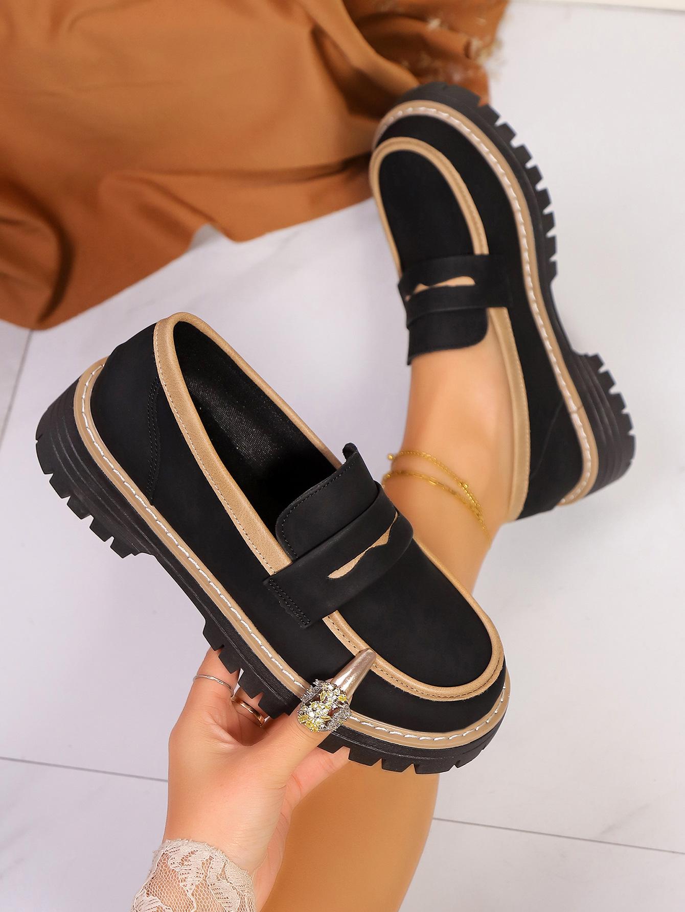 

Модные новые модные лоферы на весну и осень, замшевые британские маленькие кожаные туфли, ретро одинарные туфли на толстой подошве 43