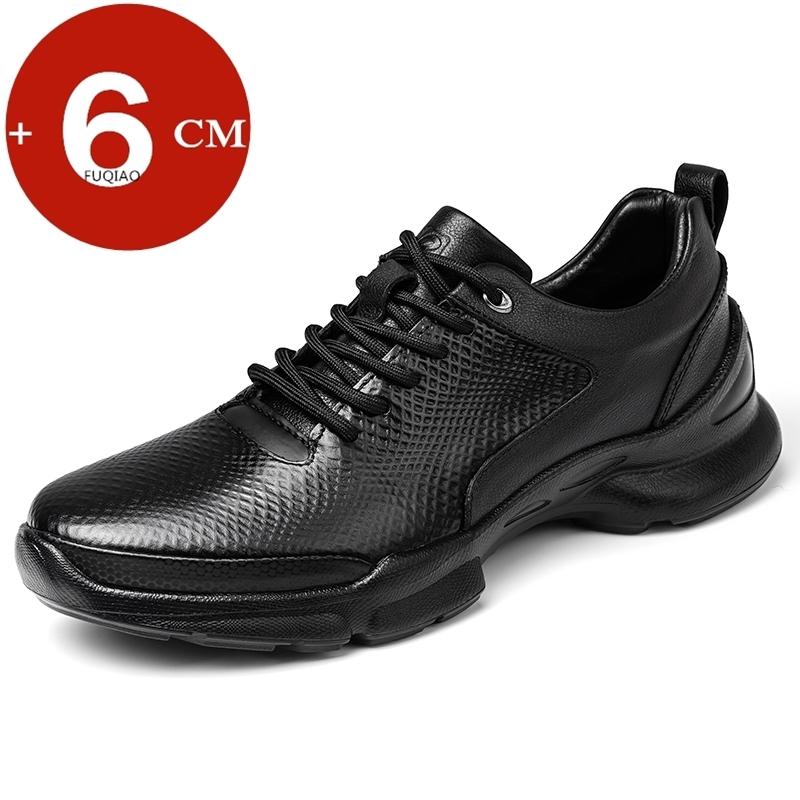 Summer Winter Genuine Leather 6cm Height Increase Sneakers Unisex Lightweight Comfort Breathable Elevator Sports for Men & Women