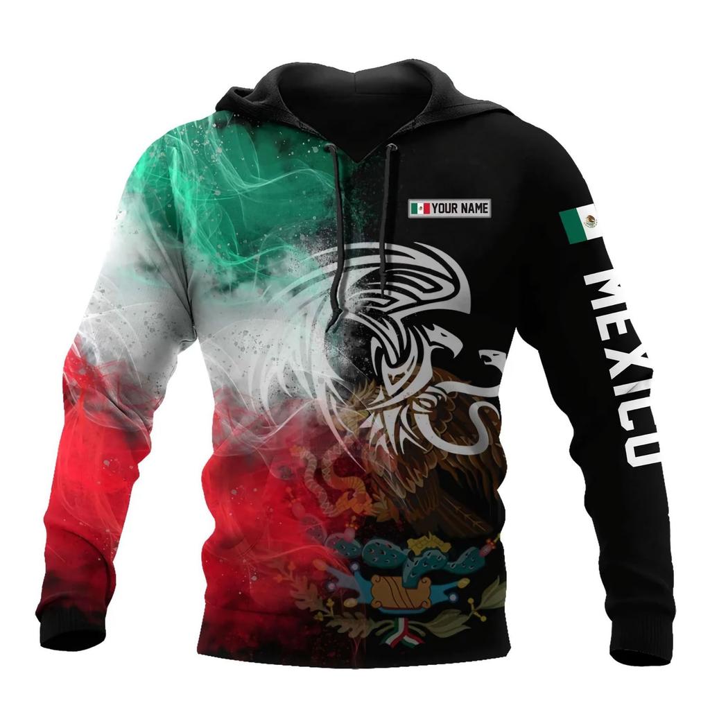 2025 Europe, America, Europe and America men's sweater Mexico logo boys sweater 3D printing autumn and winter hooded sweater