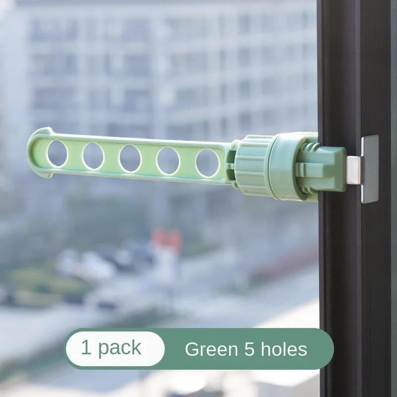 Folding Wall Mount Clothes Hanger Wall Mounted 5-Hole Hanger Punch-Free Bathroom Space Saving Clothes Hangers 5-Hole Drying Rack