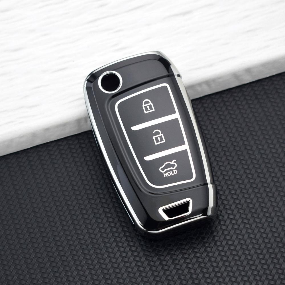 3 Buttons Tpu Car Key Case Cover For Hyundai Tucson For Hyundai I30 Accent Tucson Ix35 Solaris Elantra Kona Celesta Sonata Rings