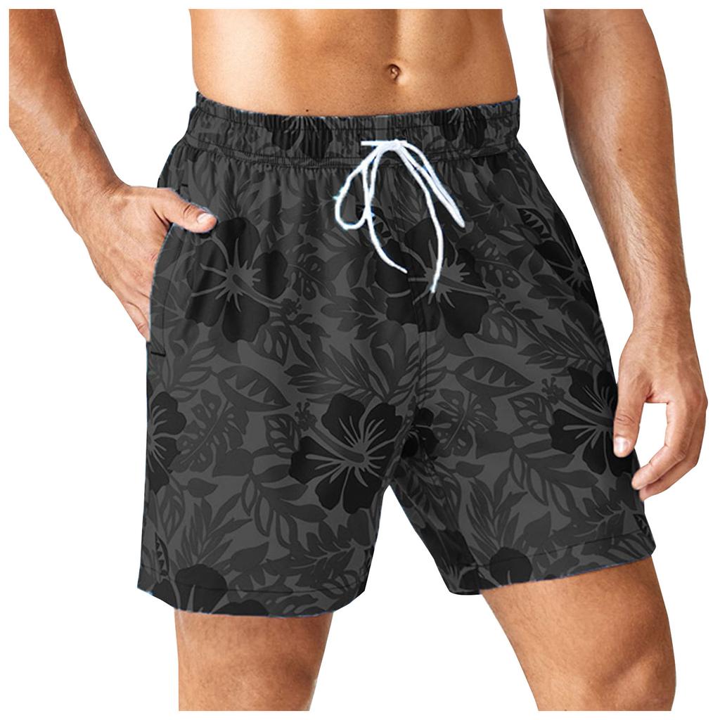 Hawaiian Shorts For Men Summer Casual Floral Print Shorts With Pockets Elastic Beach Shorts Surfing Swimming Pants