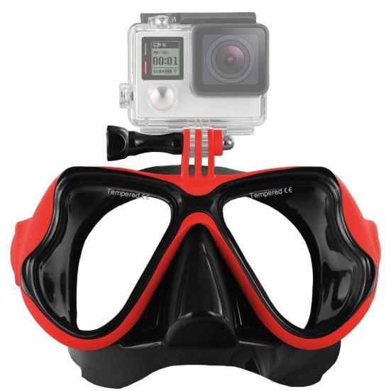 Mască de scufundări subacvatică cu snorkeling și ochelari de protecție pentru camera de acțiune GoPro Hero 38445