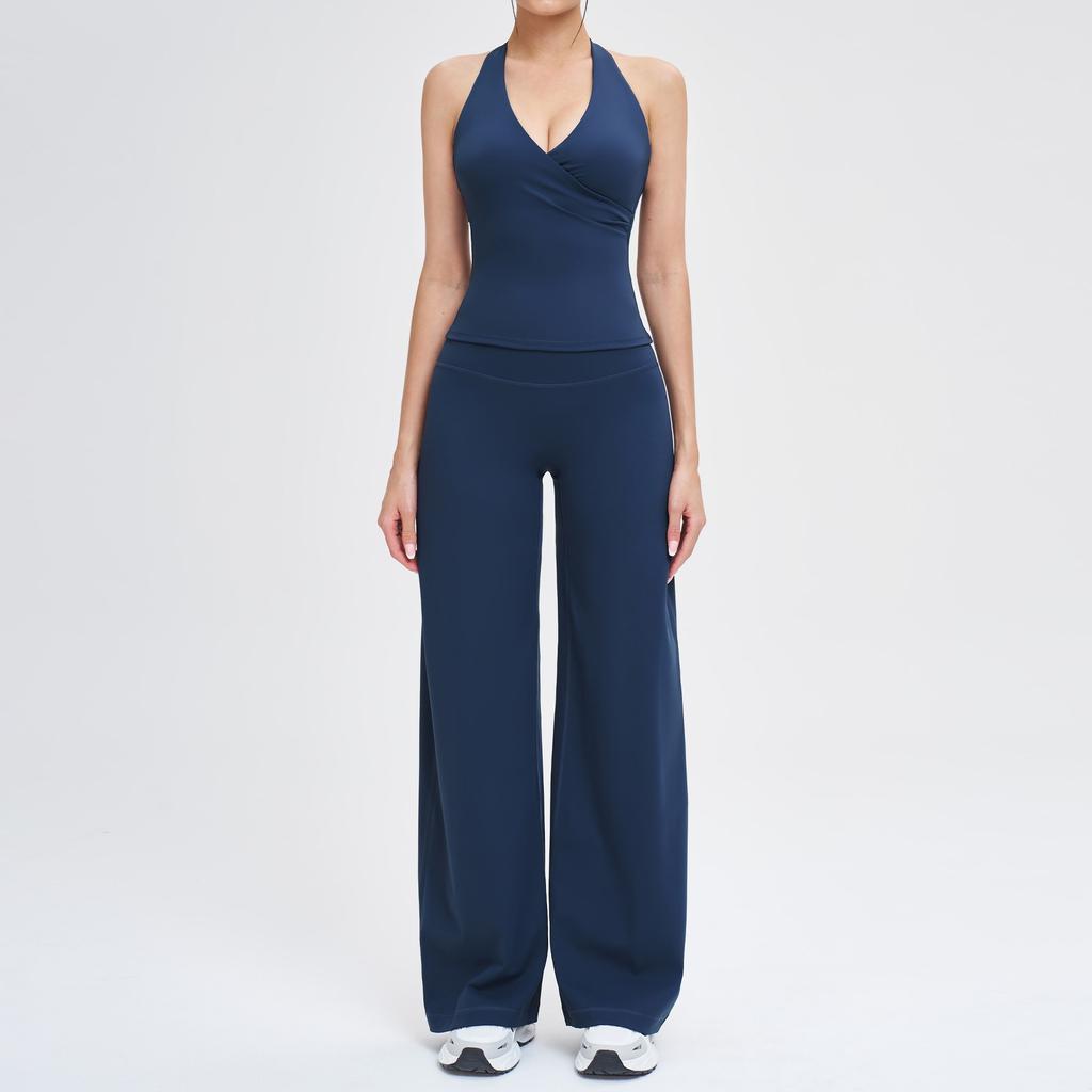 JYL Quick Dry Brushed Yoga Set Hollow Back High Waist Outfit