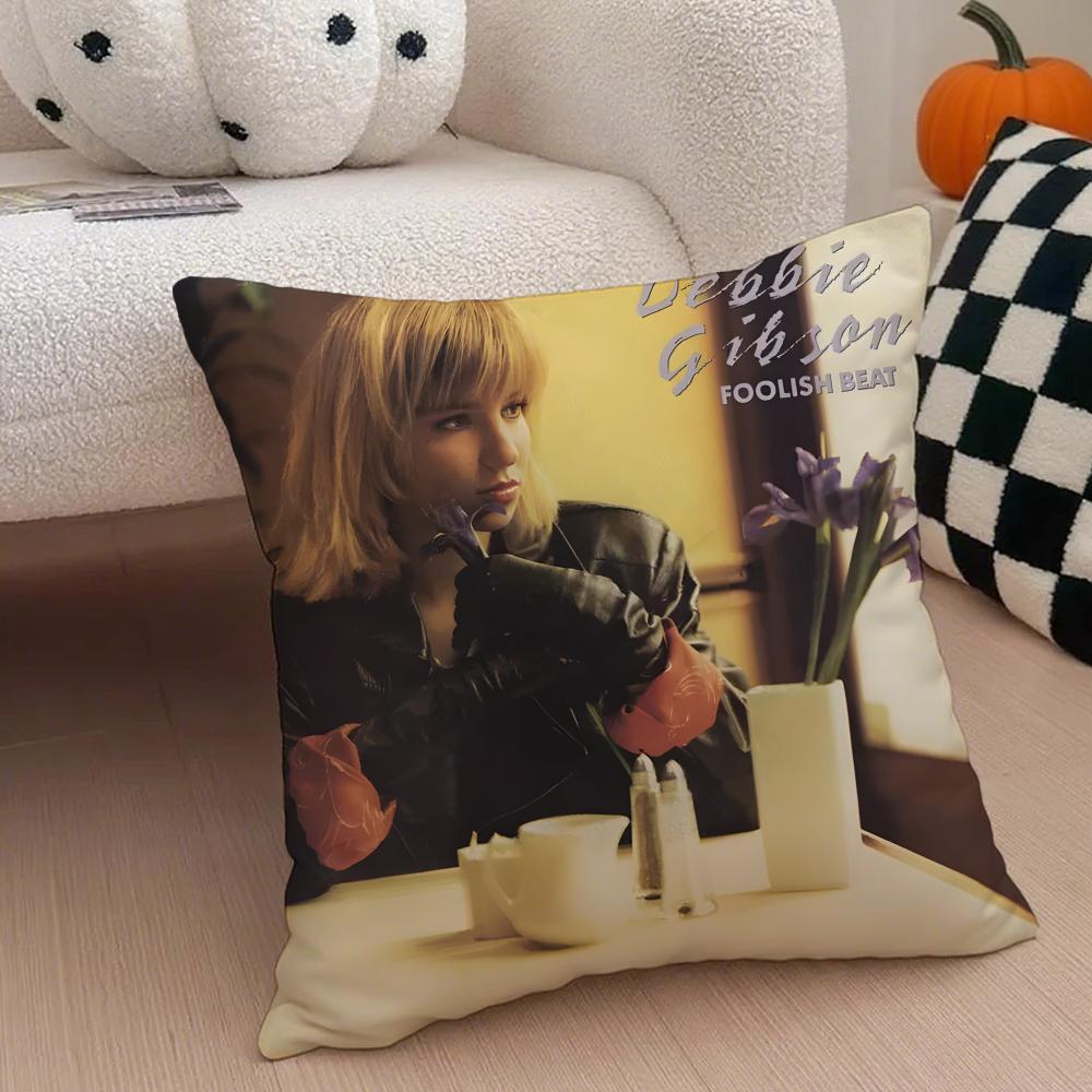 Debbie Gibson Pillow Case Anti-dustmite Pillowcase Invisible zipper silky short plush Sofa cushion cover