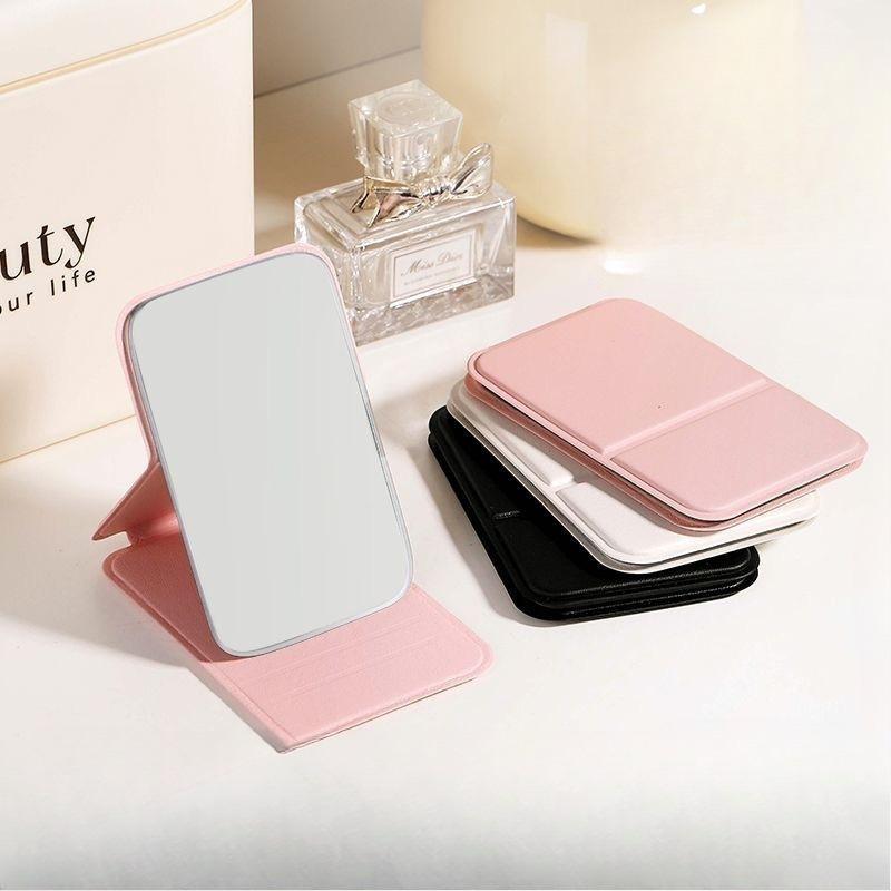 Portable Vertical Foldable Mirror Desktop Makeup Vanity Mirror for Students Dormitory Bathroom Travel Compact Cosmetic