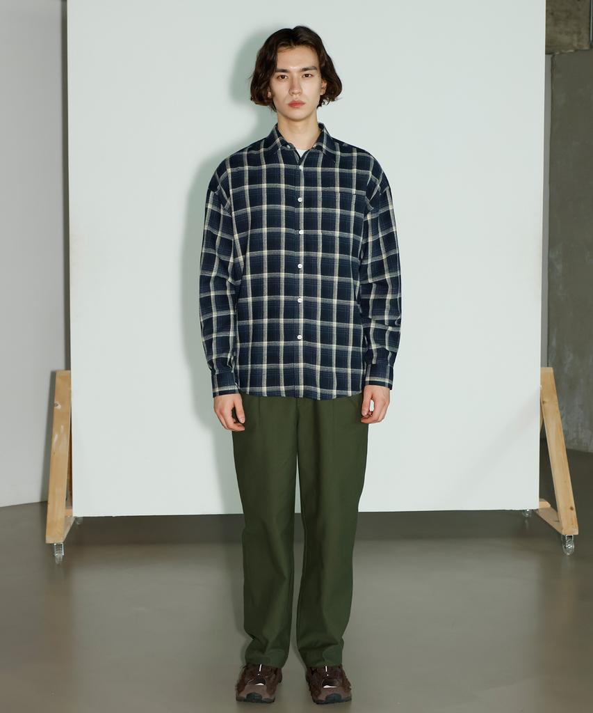 SIGNATURE Natural Grid Check Shirt [Navy]