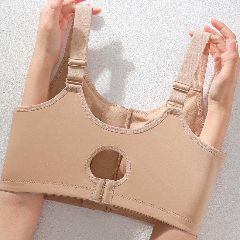 Shaping Bra Women's Lift Top Support Bra Women's Gathering Bra Anti-sagging Secondary Breasts Front Zipper Bra