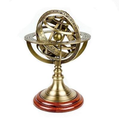 Brass Armillary Sphere Astrolabe Nautical Marine Tabletop Globe Spherical Astrolabe Compass 12.7 Cm