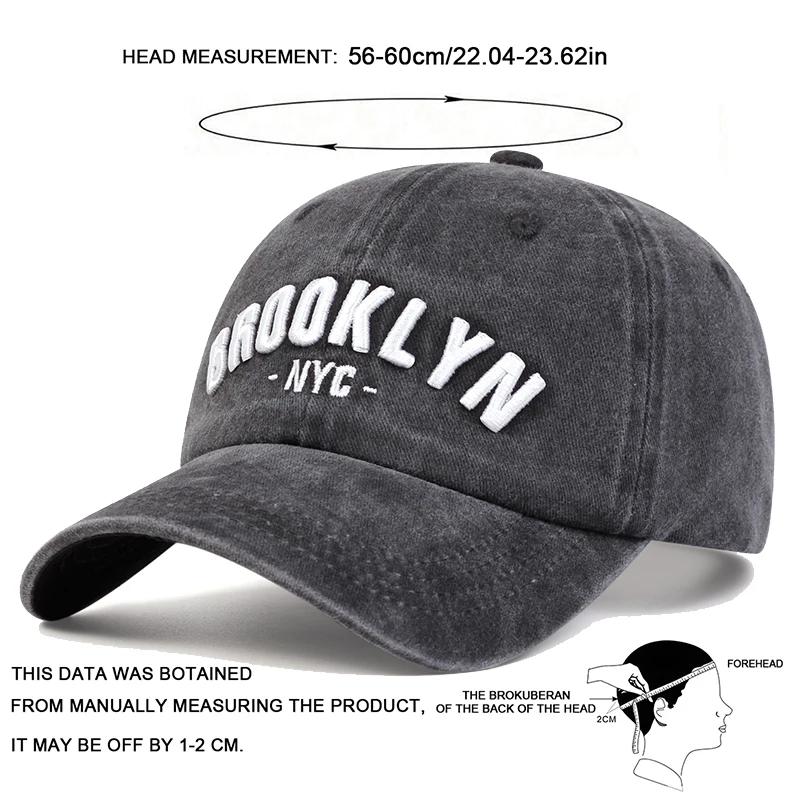 Unisex Brooklyn Letter Embroidery Wash Baseball Caps Spring And Autumn Outdoor Adjustable Casual Hats Sunscreen Hat Sports Cap