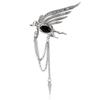 New Arrival Luxury Metal Phoenix Brooch Rhinestones Wing Design Tassel Lapel Pin Badge High-end Fashion Jewelry Gift for Women