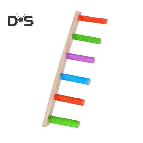 4/6/8 Steps Parrot Ladder Nature Wooden Birds Climbing Ladder Parakeet Play Exercise Stand Perch Birds Cage Accessories for Budgies Peony Parrots