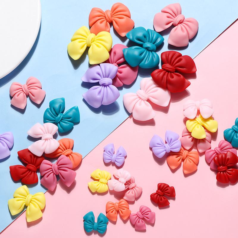 Simulation Bow Resin Accessories,10pcs Frosted Bow Tie DIY Handmade Mobile Phone Case Accessories,Material Package Accessories.