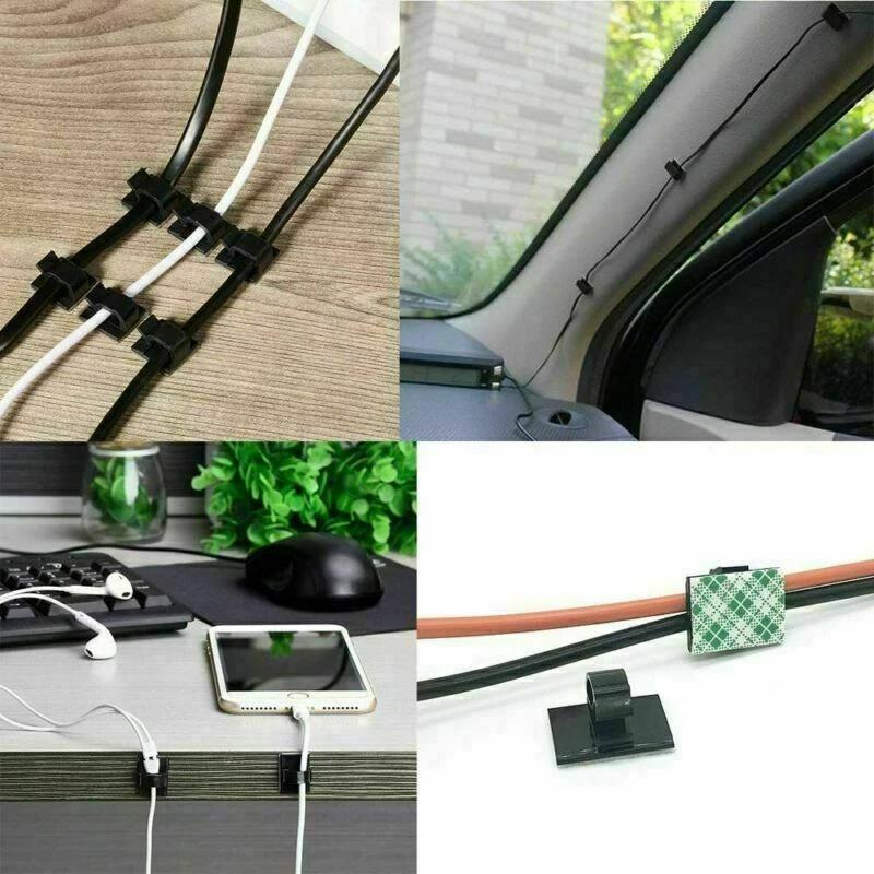 35/50pcs Adhesive Cable Clips Wire Clips Cable Wire Management Wire Cable Holder Clamps Cable Tie Holder For Car Office And Home
