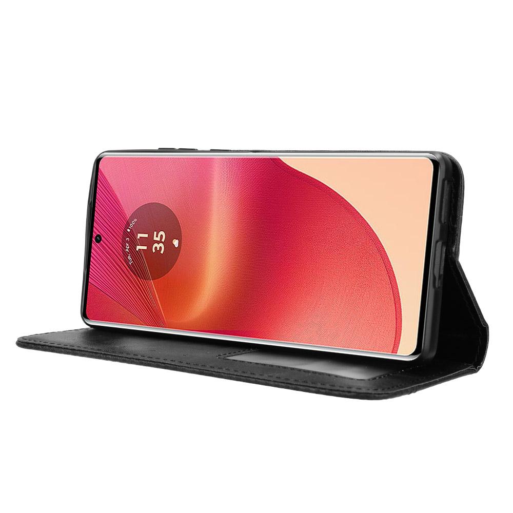 For Motorola Edge 50 Fusion 5G Case Stand Wallet Retro Leather Phone Cover