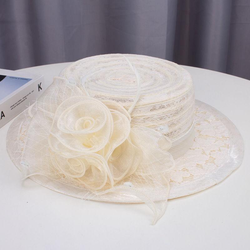 

Шляпа Девушка Лето Ретро Цветочное Кружево Плоская Шляпа Кэжуал Пляжная Универсальная Солнцезащитная Шляпа Цилиндр M（55-58cm）