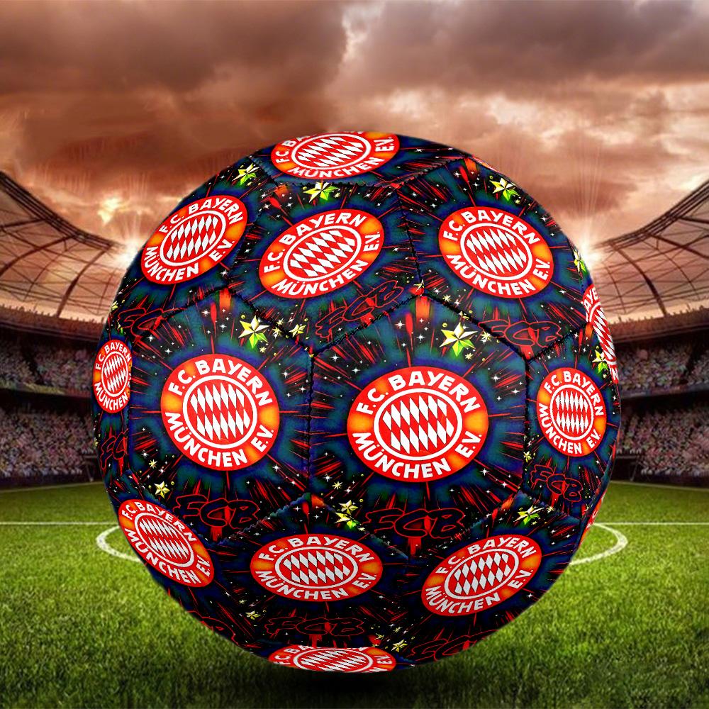 FC Bayern Print Size 5 Soccer Ball, Standard Match Football for Sports Game and Team Practice, Ideal Gift for Soccer Fans